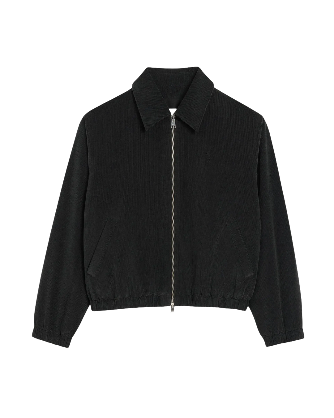 AMI - Blouson noir zippé ami de cœur en coton - Lothaire