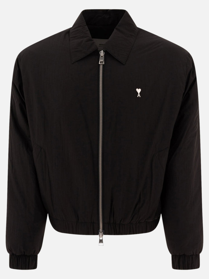 AMI PARIS - Blouson zippé en toile technique noir - Lothaire