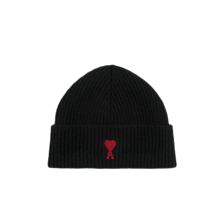 Ami Paris - Bonnet en laine noir et rouge - Lothaire