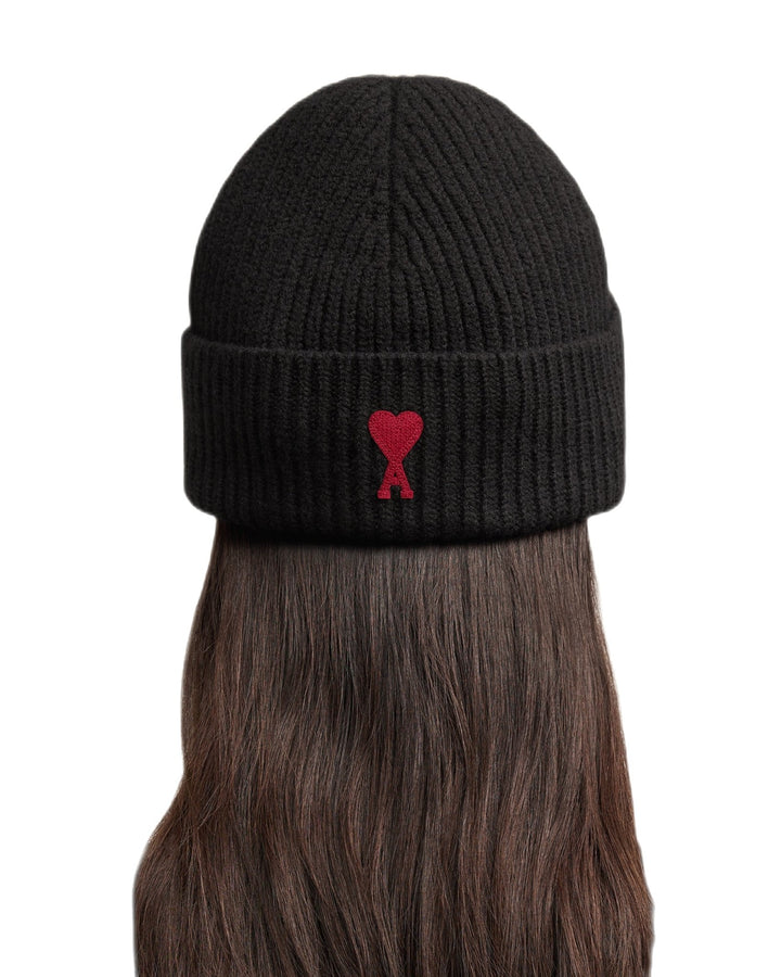 Ami Paris - Bonnet en laine noir et rouge - Lothaire
