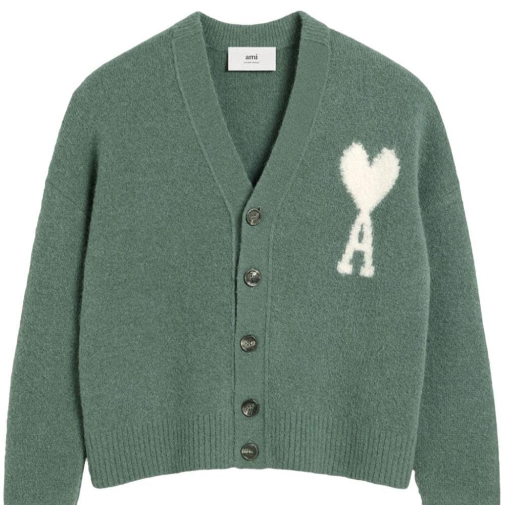 AMI Paris - Cardigan Ami de Coeur unisexe argile antique - Lothaire