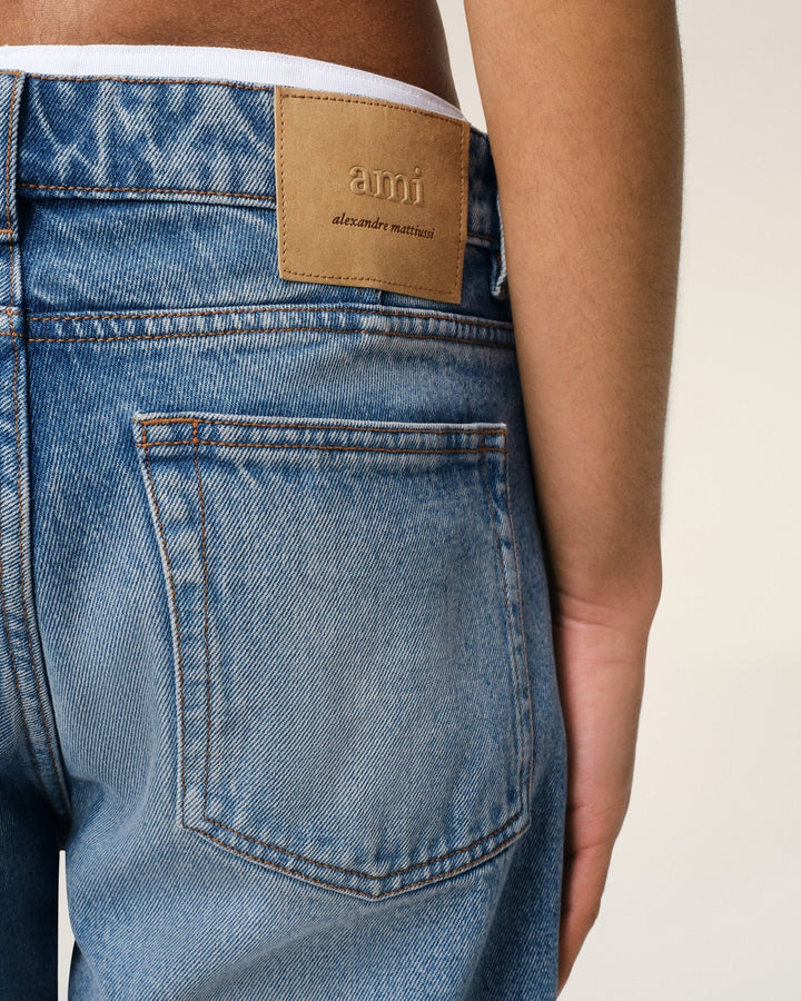 AMI PARIS - JEAN COUPE CLASSIQUE EN COTON Bleu - Lothaire