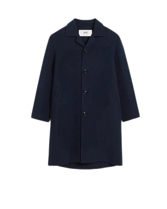 Ami Paris - Manteau Car Coat bleu marine - Lothaire
