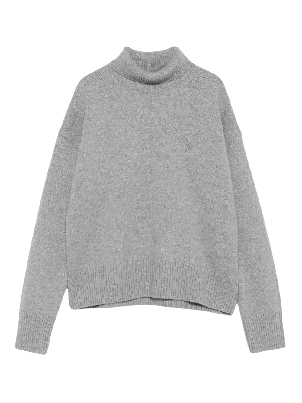 AMI PARIS - Pull à col roulé gris femme - Lothaire