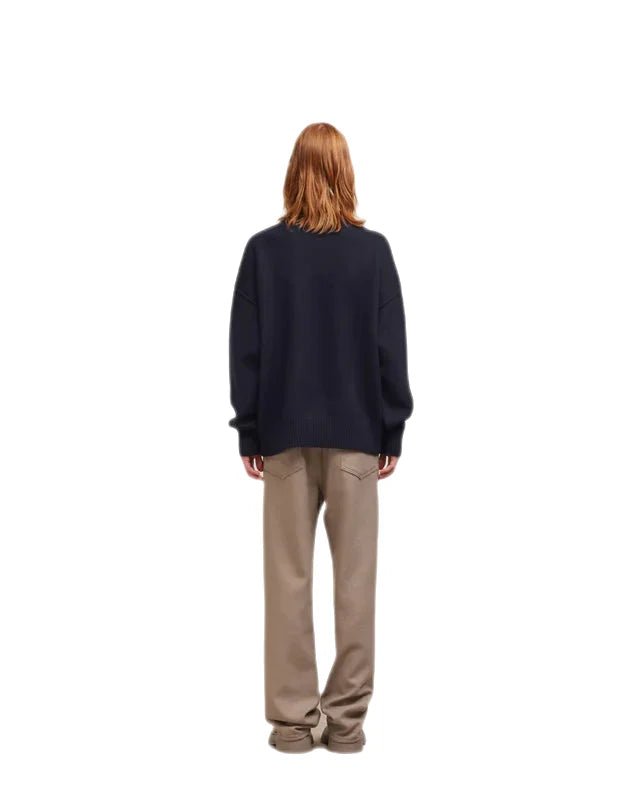 Ami Paris - Pull Ami de Coeur mérinos marine/rouge - Lothaire