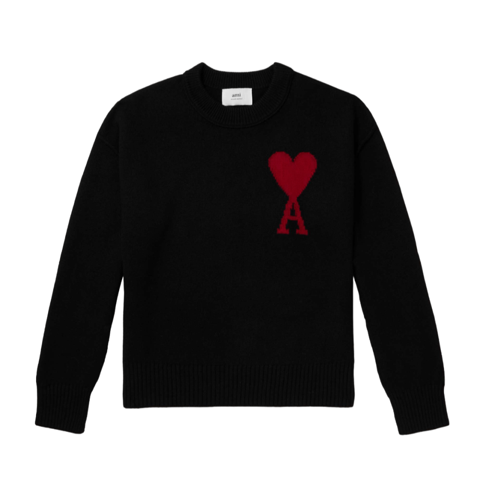AMI Paris - Pull Ami de Coeur Noir Rouge - Lothaire