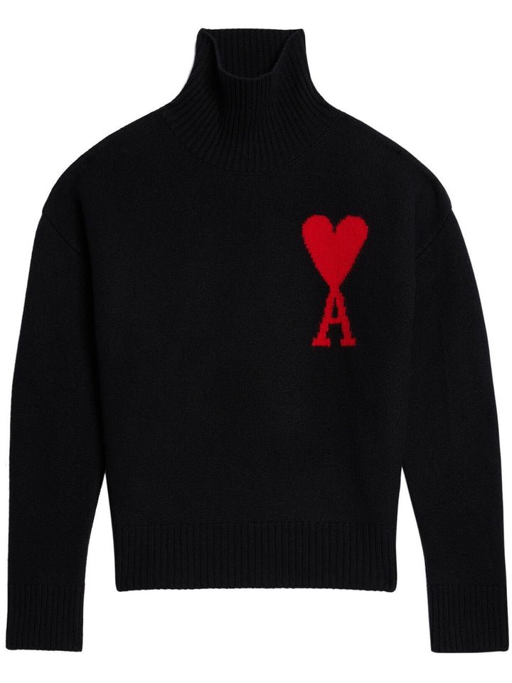 Ami Paris - Pull Black Ami de Coeur Rouge - Lothaire
