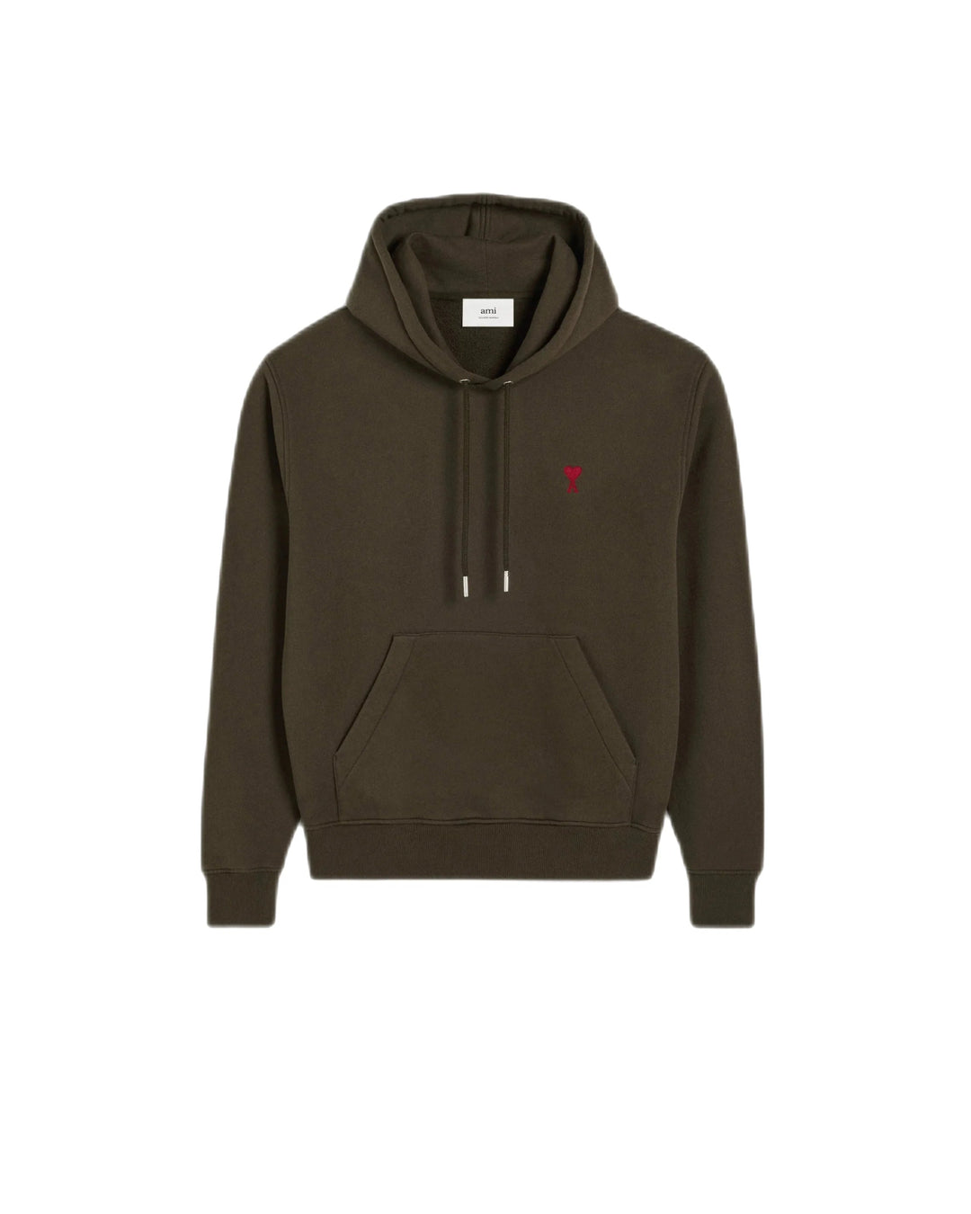 Ami Paris - Sweat à capuche café foncé - Lothaire