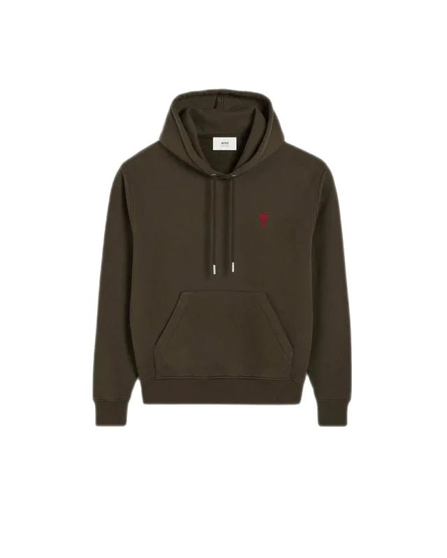 Ami Paris - Sweat à capuche coton biologique café foncé - Lothaire