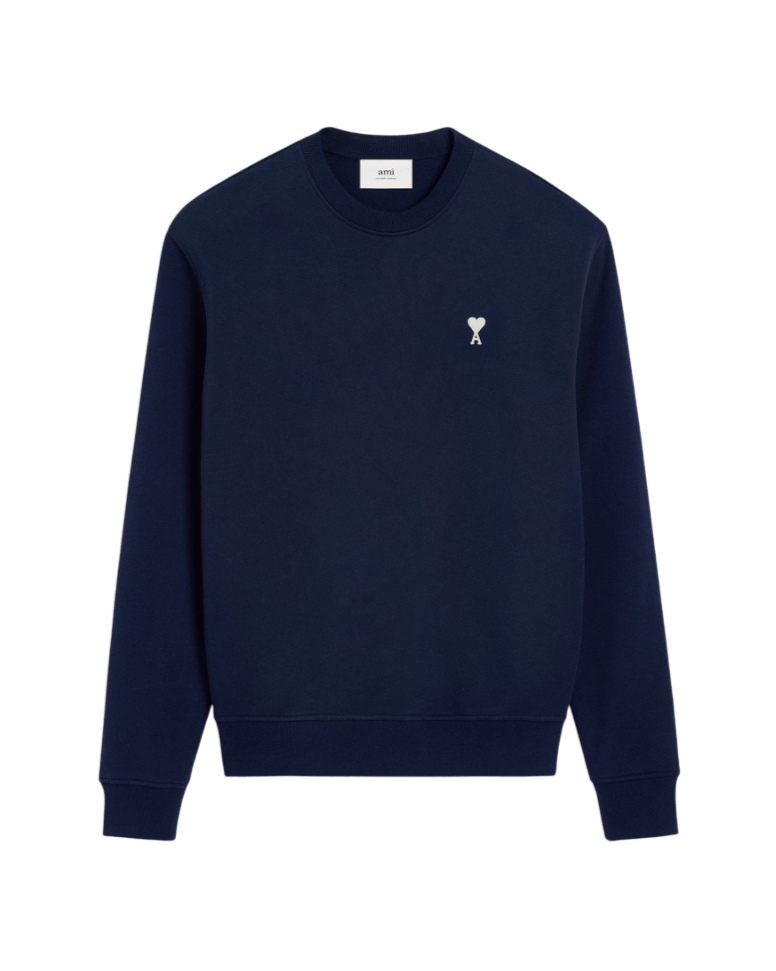 NOUVEAUTES ETE 2025 AMI PARIS SWEATSHIRT BLEU MARINE AMI DE