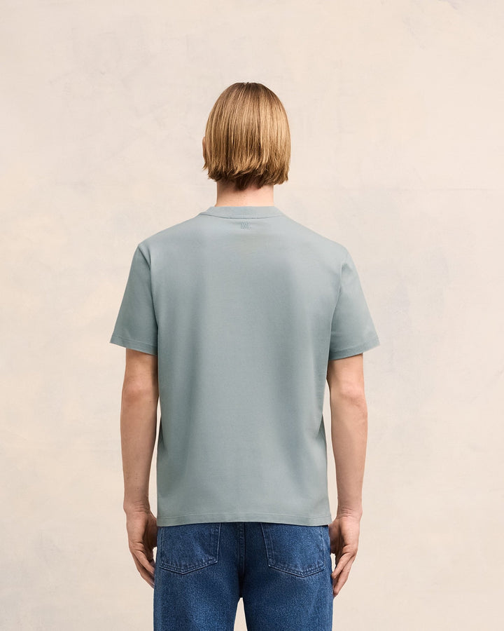 Ami Paris - T Shirt Bleu Argile Ami de Coeur - Lothaire