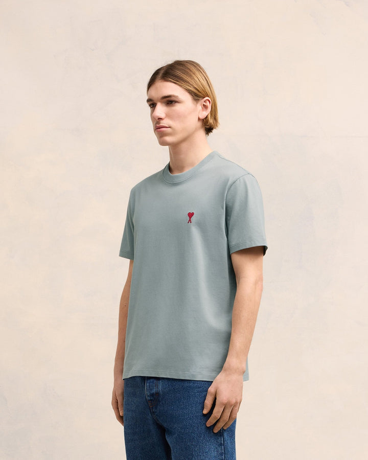 Ami Paris - T Shirt Bleu Argile Ami de Coeur - Lothaire