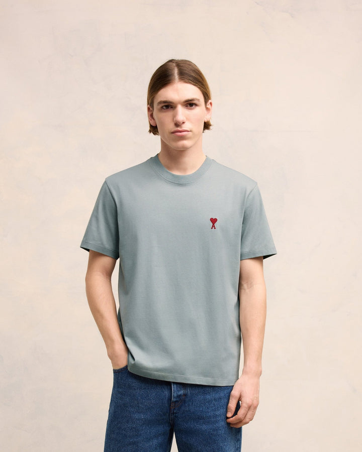 Ami Paris - T Shirt Bleu Argile Ami de Coeur - Lothaire