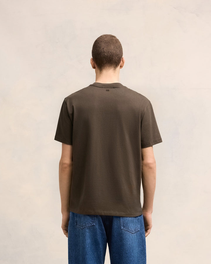 Ami Paris - T Shirt Café foncé Ami de Coeur - Lothaire