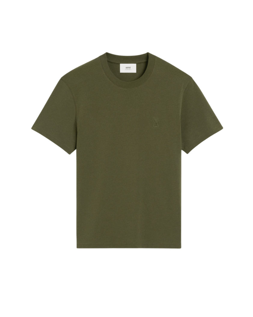 AMI PARIS - T - SHIRT VERT AMI DE COEUR EN COTON Vert - Lothaire