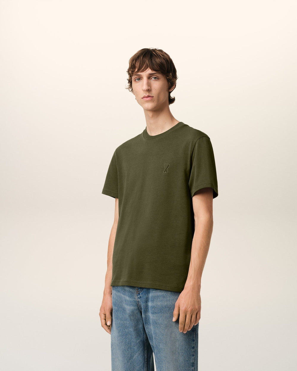 AMI PARIS - T - SHIRT VERT AMI DE COEUR EN COTON Vert - Lothaire