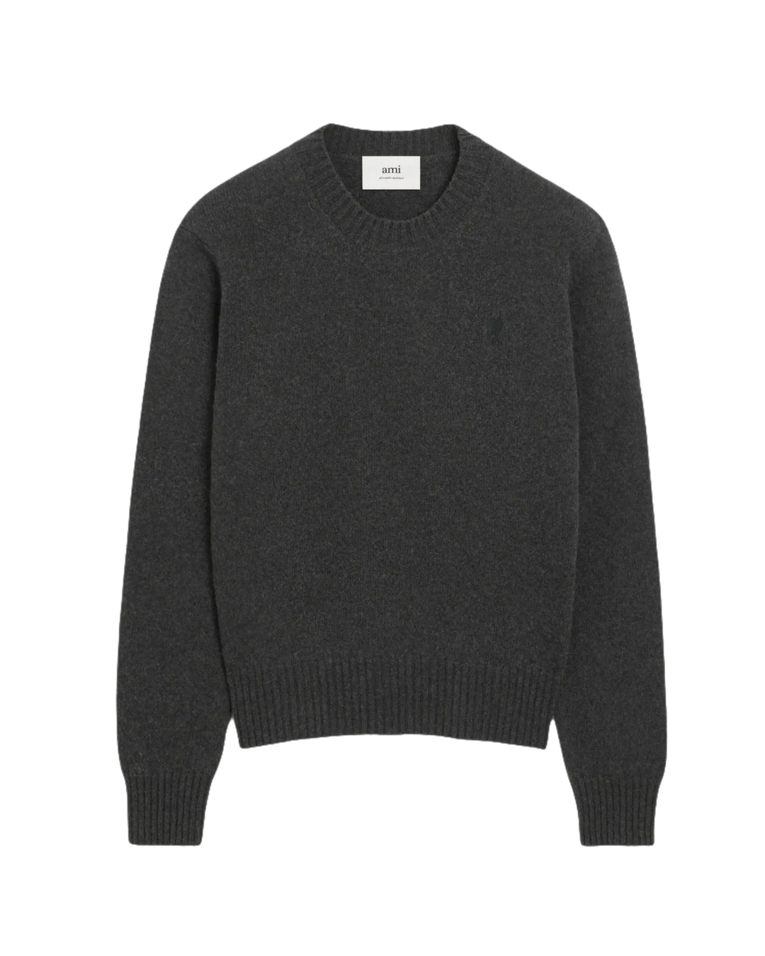 AMI - Pull noir col rond ami de cœur en cachemire - Lothaire