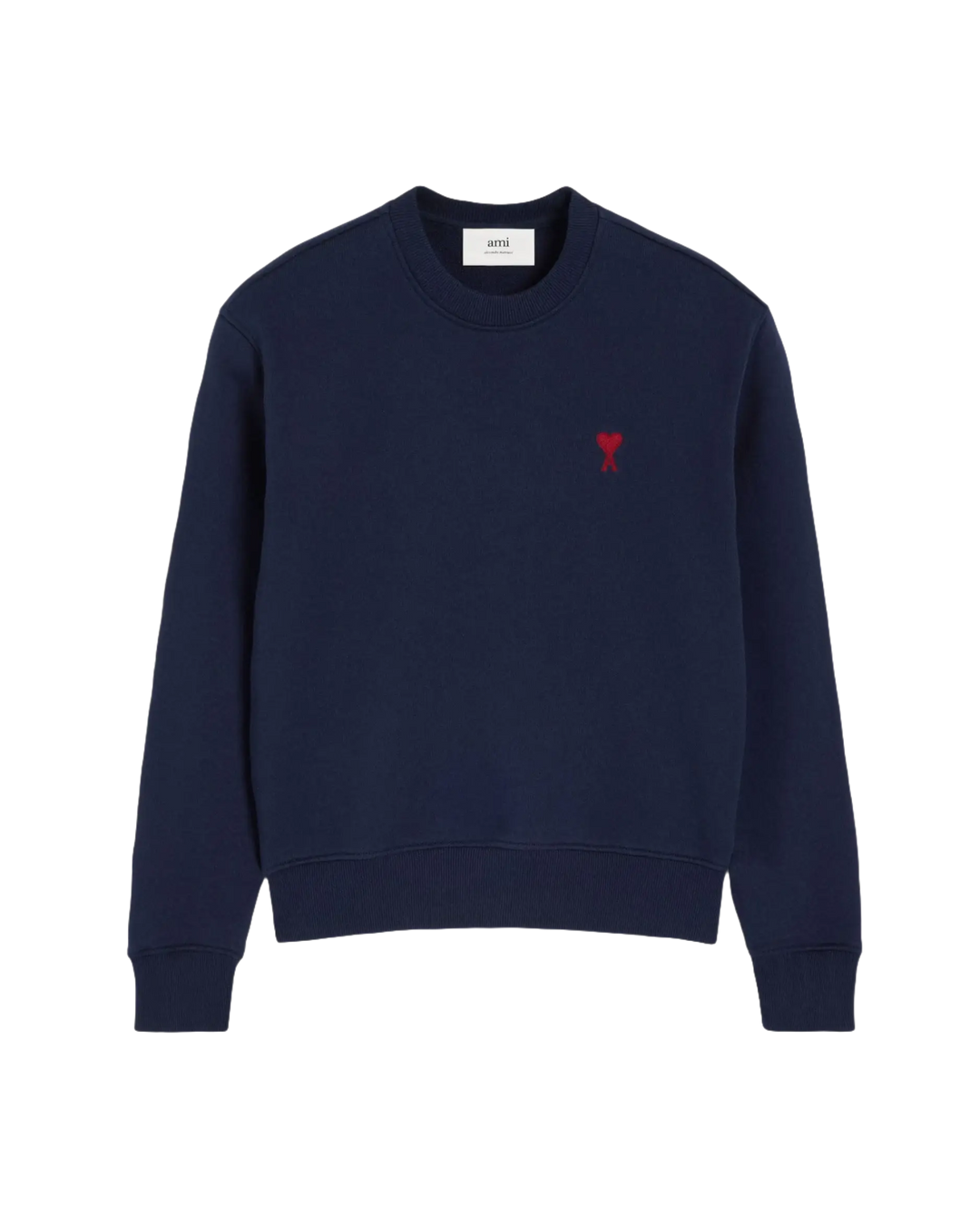 AMI - Sweatshirt bleu marine ami de cœur en coton - Lothaire