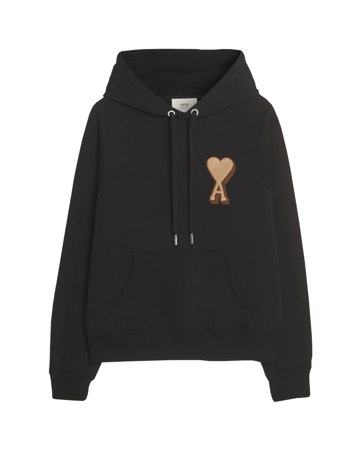 AMI - Sweatshirt Noir Ami de Cœur en Coton - Lothaire