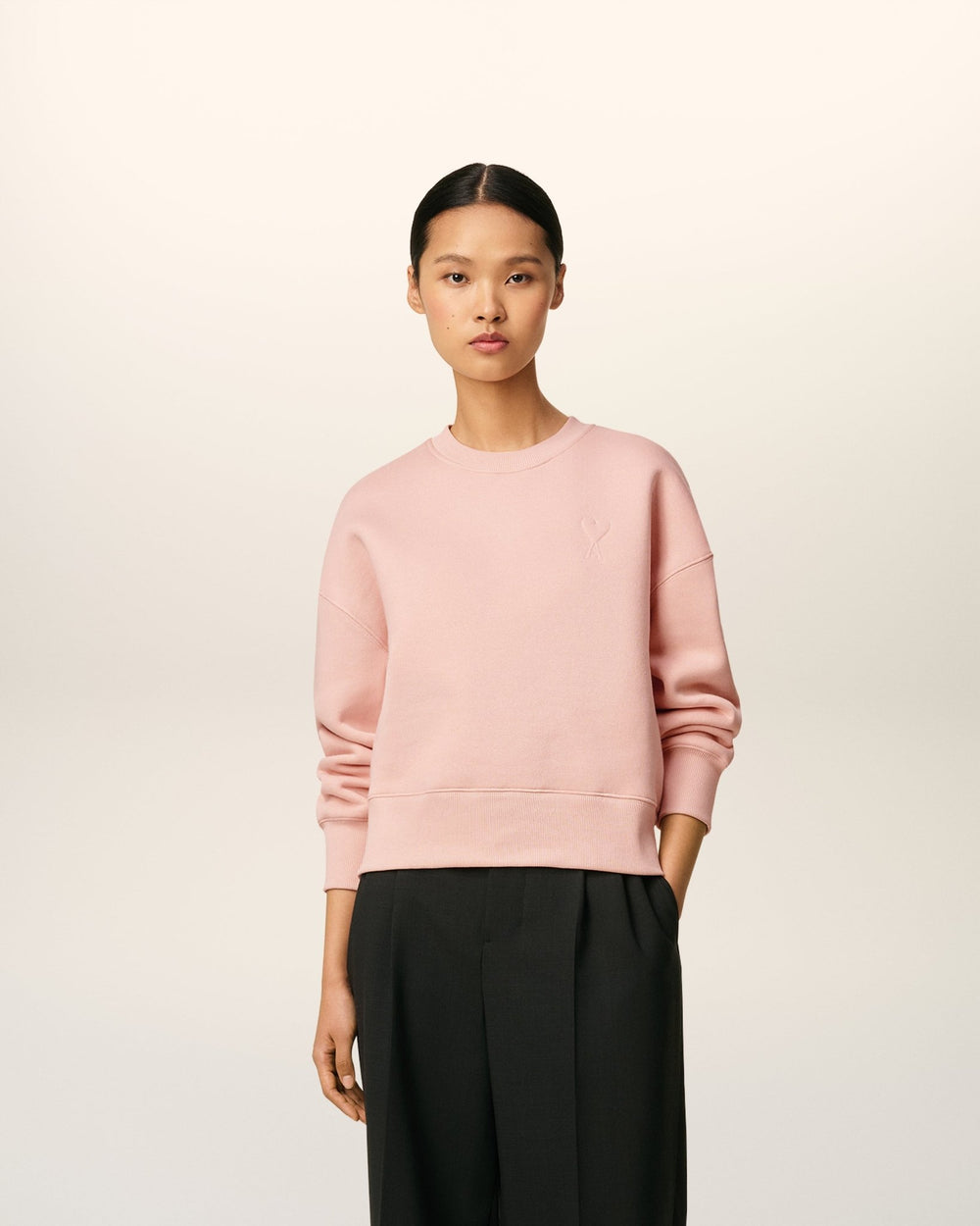 AMI - Sweatshirt rose ami de cœur en coton - Lothaire