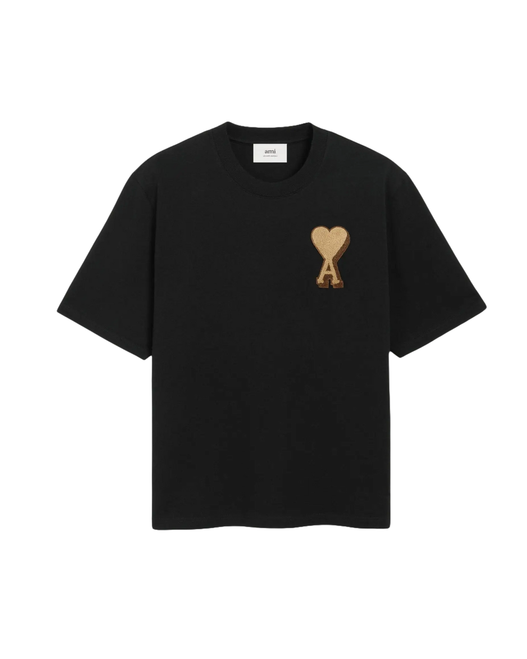 AMI - T-shirt Noir Ami de cœur en coton Noir - Lothaire