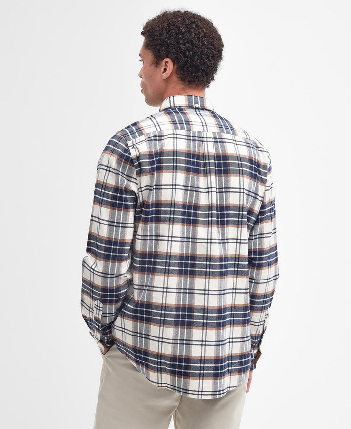 BARBOUR - Chemise ajustée Portdown Blanc et Bleu - Lothaire
