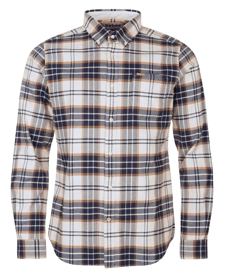BARBOUR - Chemise ajustée Portdown Blanc et Bleu - Lothaire