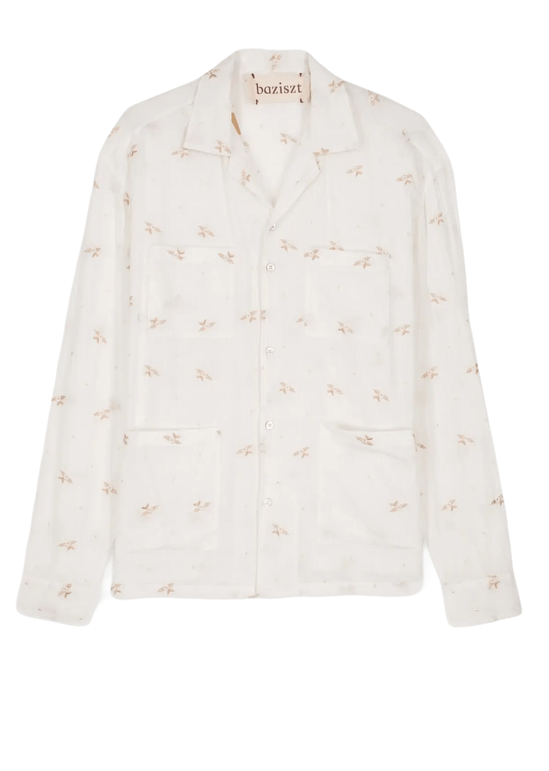 BAZISZT - Chemise Libellules Blanc - Lothaire