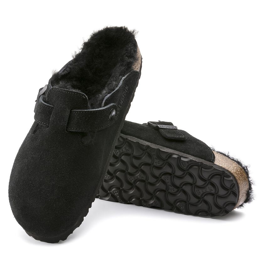 Birkenstock - Sabot Boston fourrure noir - Lothaire
