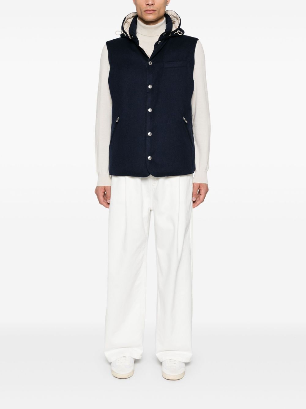 BRUNELLO CUCINELLI - gilet sans manches matelassé bleu marine - Lothaire