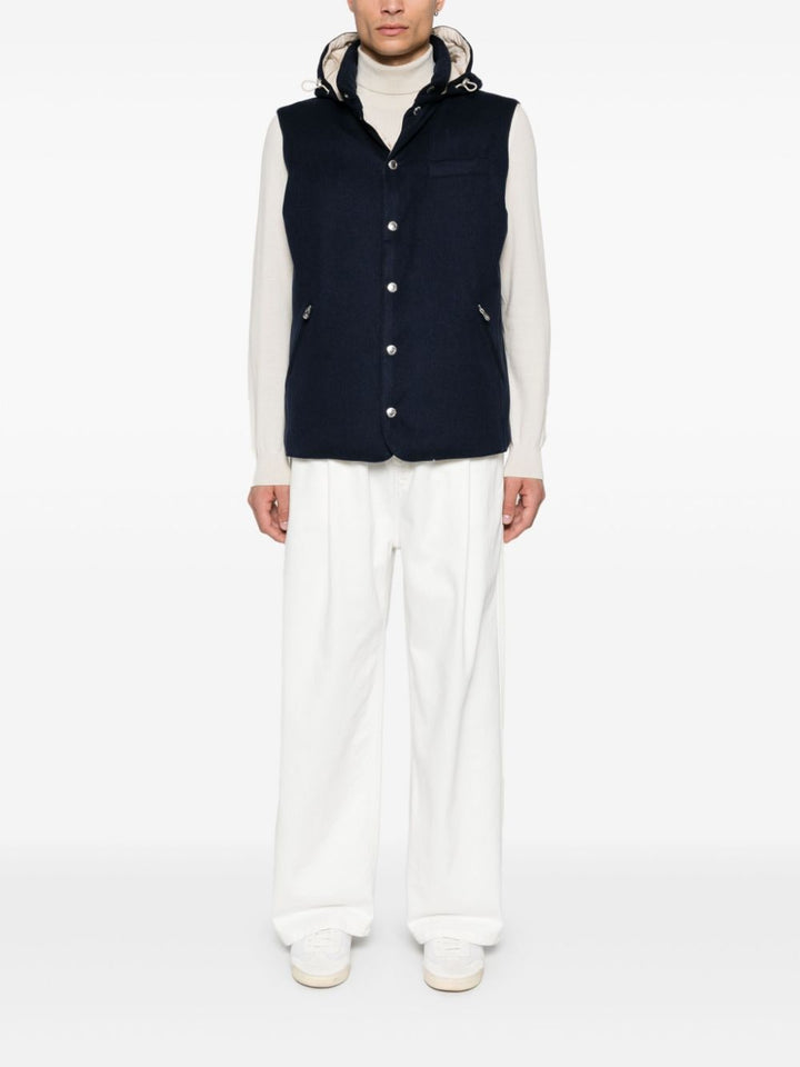 BRUNELLO CUCINELLI - gilet sans manches matelassé bleu marine - Lothaire