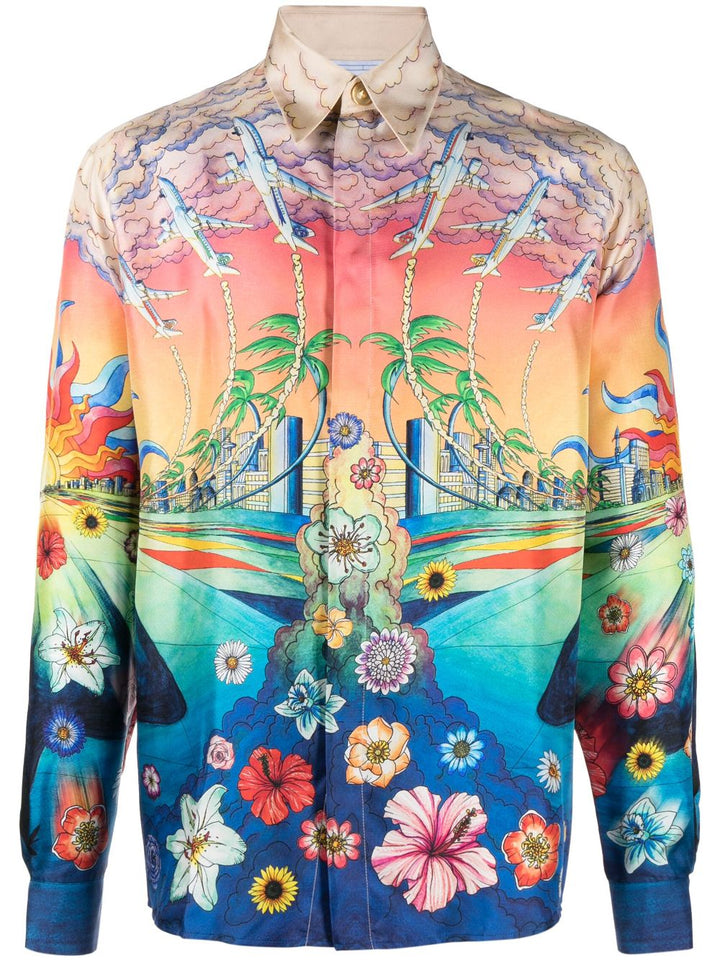 CASABLANCA - Chemise en soie l'envol - Lothaire