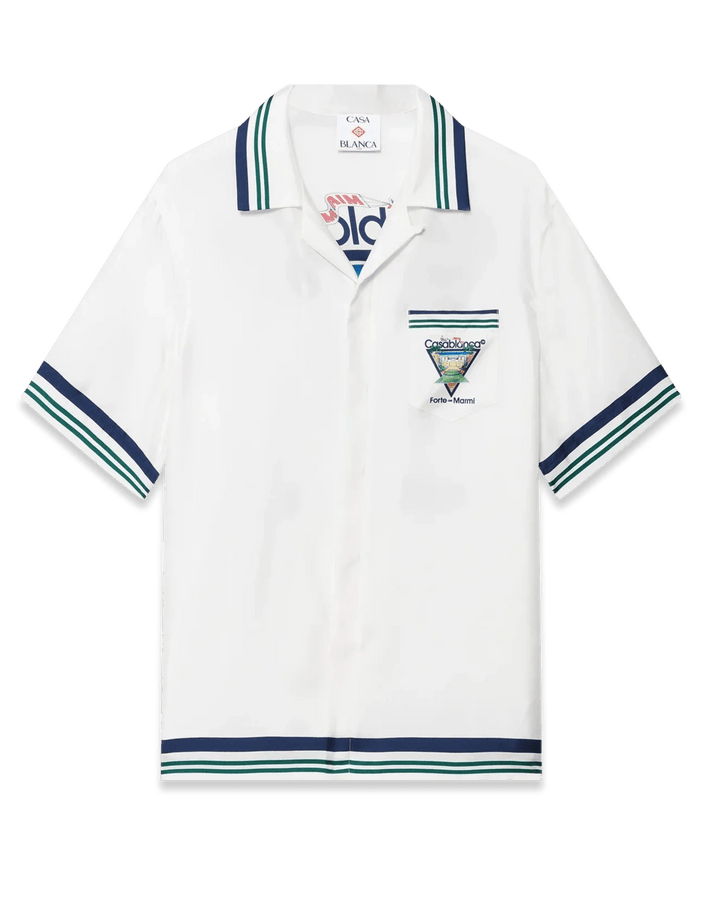 CASABLANCA - Chemise en Soie Miami Open X Forte Dei Marmi Blanc - Lothaire