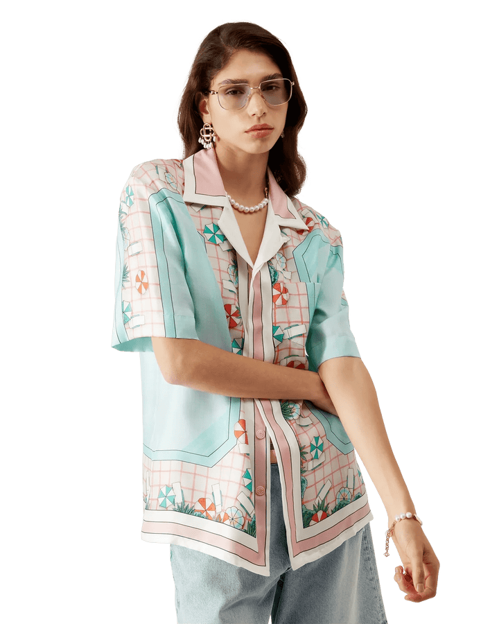 CASABLANCA - Chemisette en soie Copacabana - Lothaire