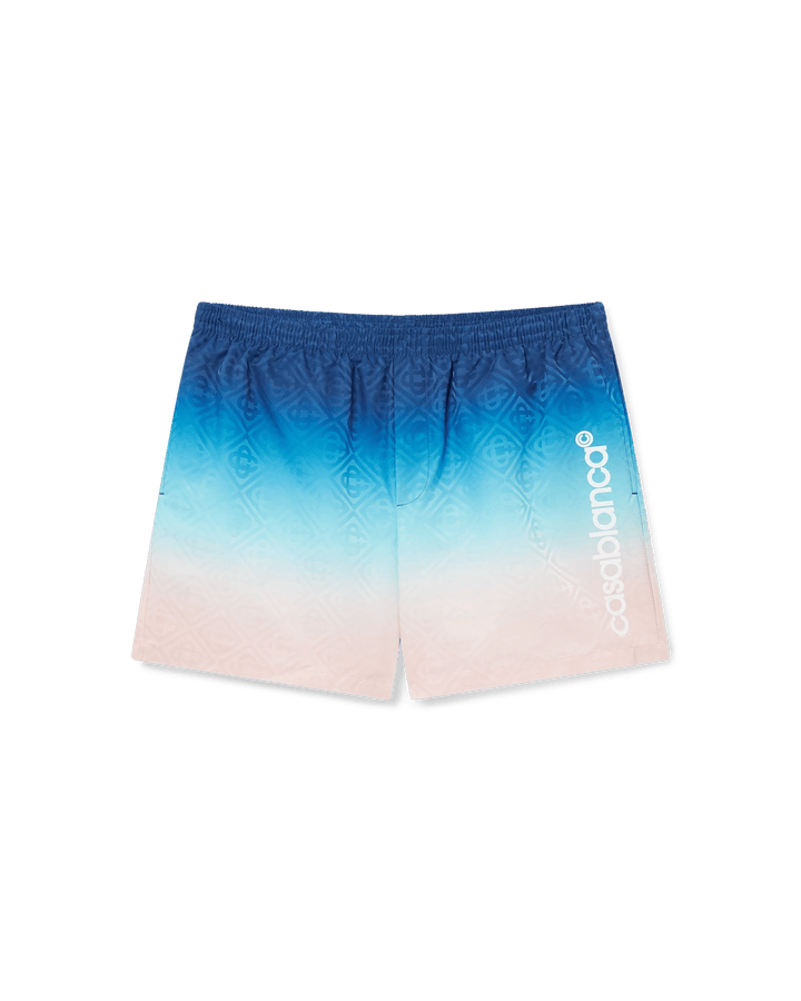CASABLANCA - JACQUARD GRADIENT SWIM SHORTS Bleu - Lothaire