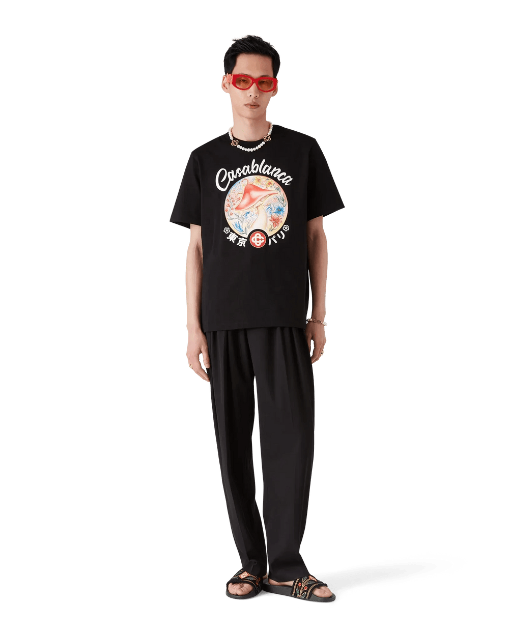 CASABLANCA - T-shirt à manches courtes Mushroom Emblem noir - Lothaire