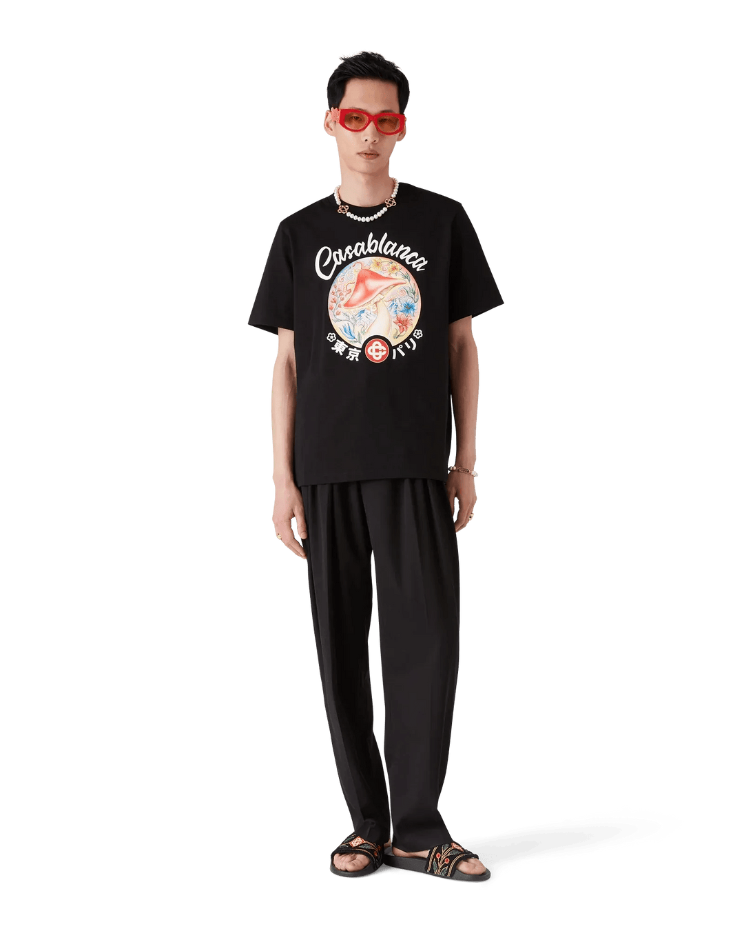 CASABLANCA - T-shirt à manches courtes Mushroom Emblem noir - Lothaire