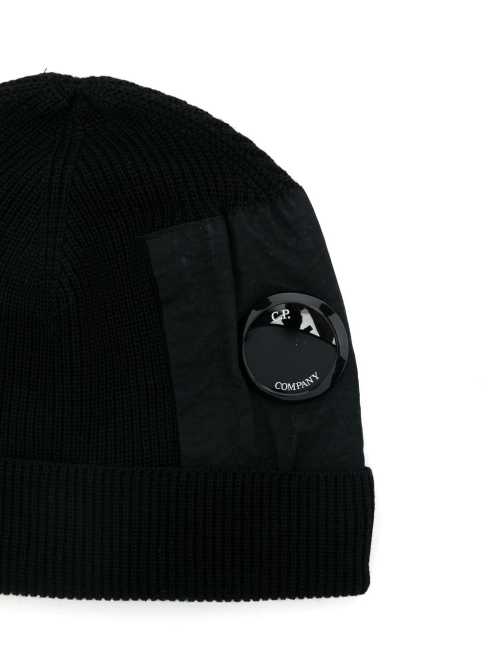 C.P. COMPANY - Bonnet à détail de verre de lunettes signature noir - Lothaire