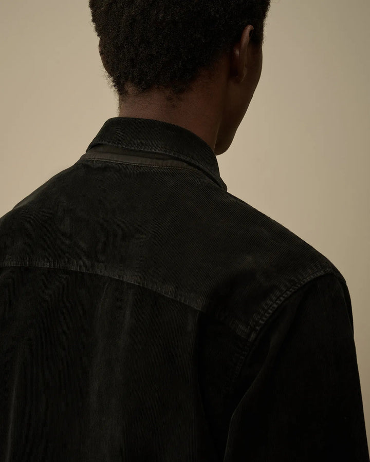 C.P. COMPANY - Surchemise Corduroy Lens Zipped Total Eclipse - Lothaire