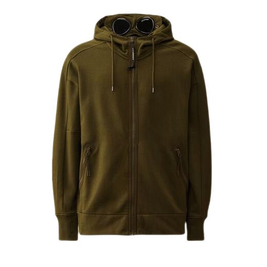 C.P. COMPANY - Sweat à capuche Goggle zippé ivy green - Lothaire