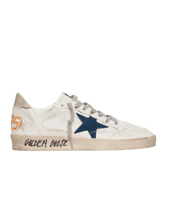 GOLDEN GOOSE - Ball star en cuir nappa White Blue Ice - Lothaire