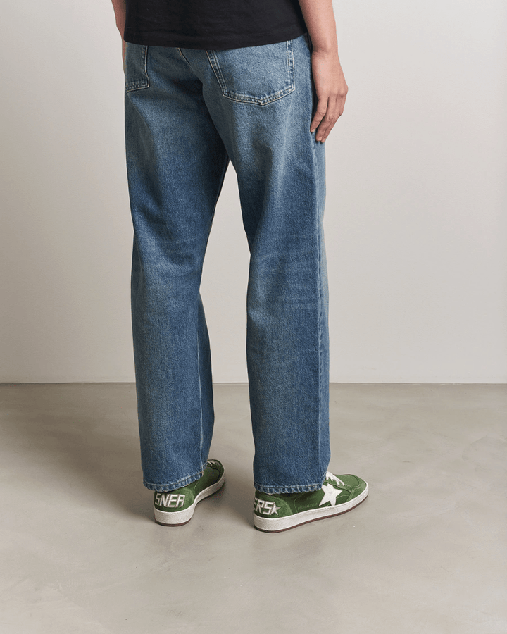 GOLDEN GOOSE - Ball Star pour homme en daim vert avec étoile blanche et contrefort en cuir argenté - Lothaire