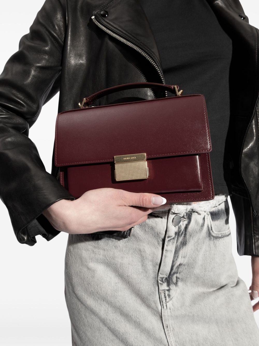 GOLDEN GOOSE DELUXE BRAND SAC A MAIN VENEZIA EN CUIR BORDEAUX - Lothaire
