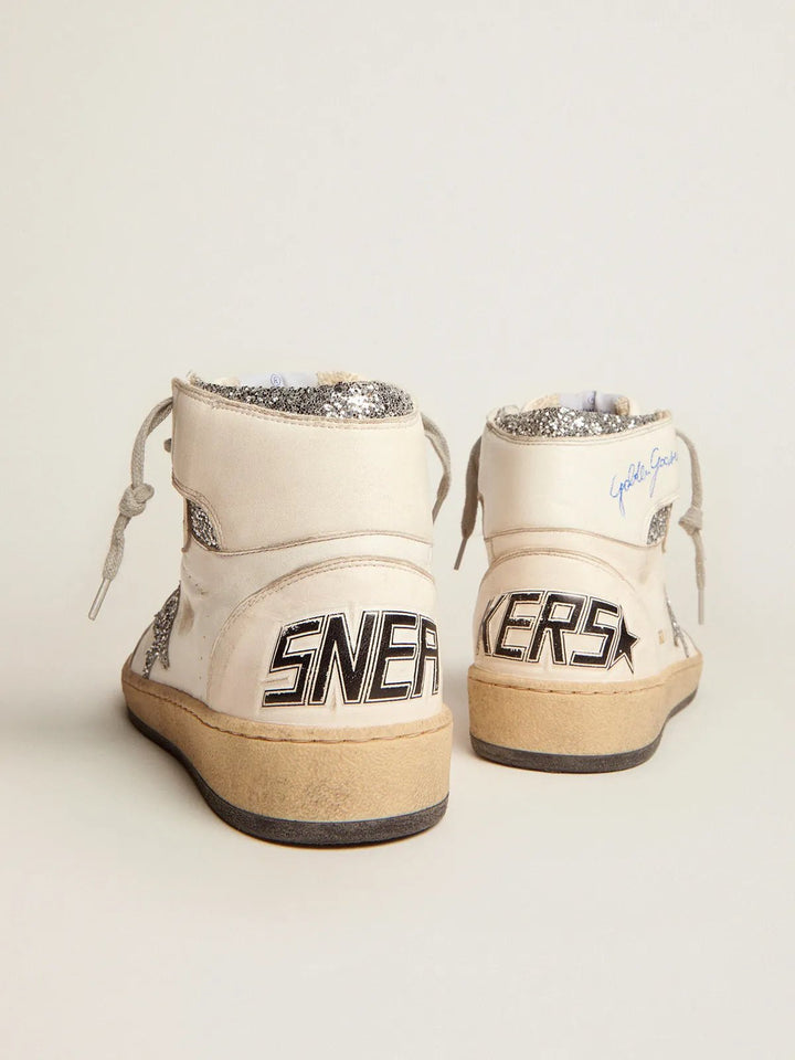 GOLDEN GOOSE - Sky - Star femme avec signature sur la cheville et empiècements argentés - Lothaire