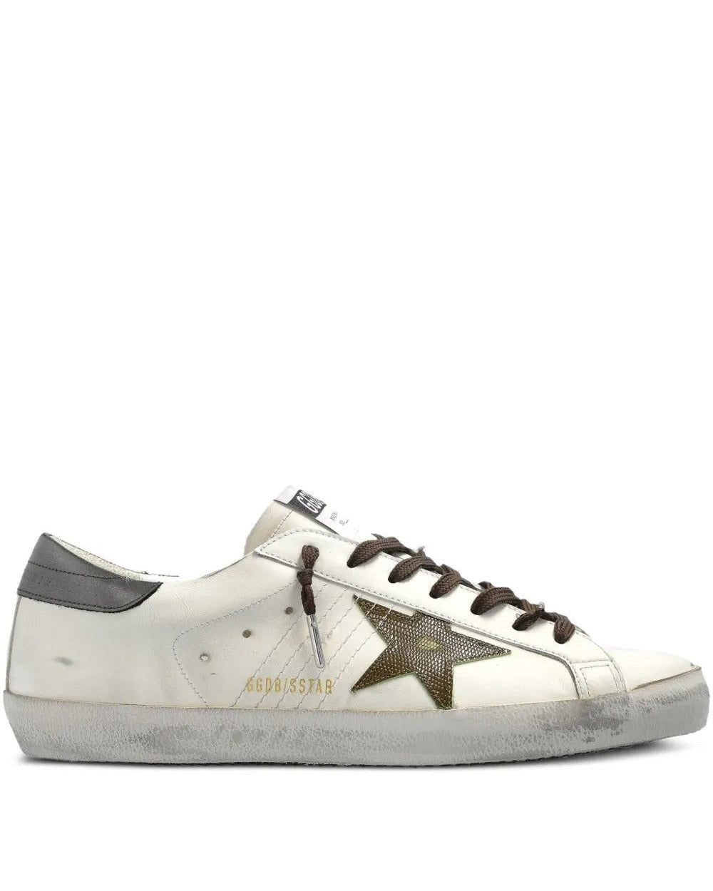 GOLDEN GOOSE - Super Star Blanche et kaki - Lothaire