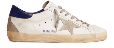 GOLDEN GOOSE Super - Star homme avec étoile en daim et contrefort Bleu - Lothaire