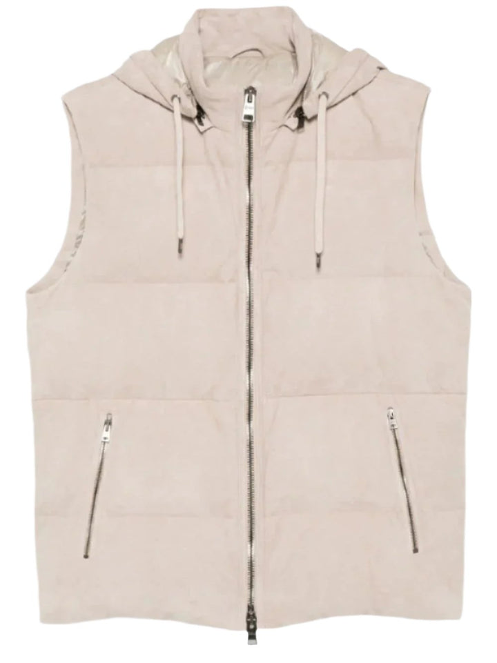 HERNO - Gilet sans manches en peau écru - Lothaire