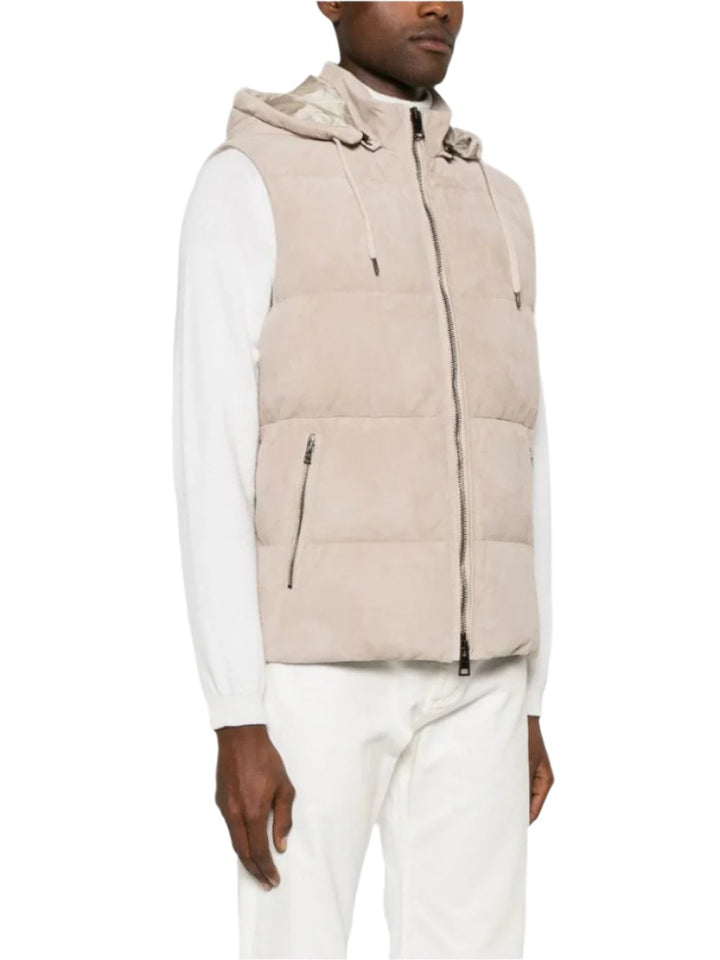 HERNO - Gilet sans manches en peau écru - Lothaire