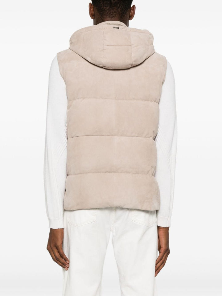 HERNO - Gilet sans manches en peau écru - Lothaire