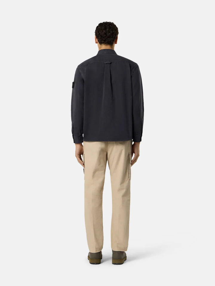 STONE ISLAND - Surchemise coupe confort à poches poitrine noir